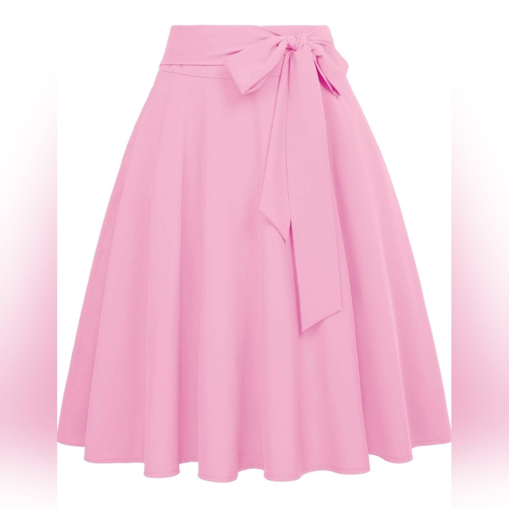 Belle Poque Women's High Waist A-Line Flared Midi Skirt